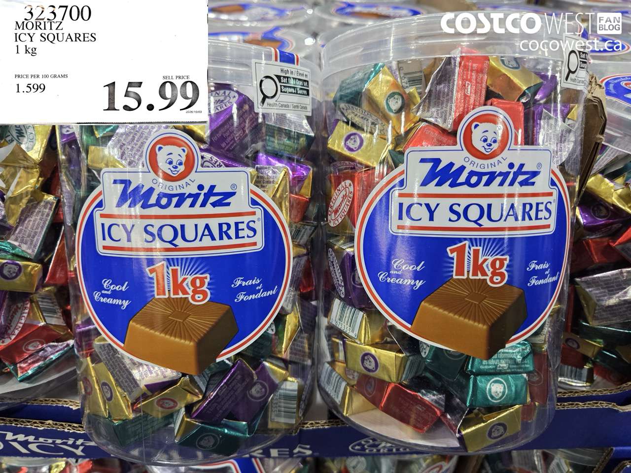 323700 MORITZ ICY SQUARES 1 KG $15.99