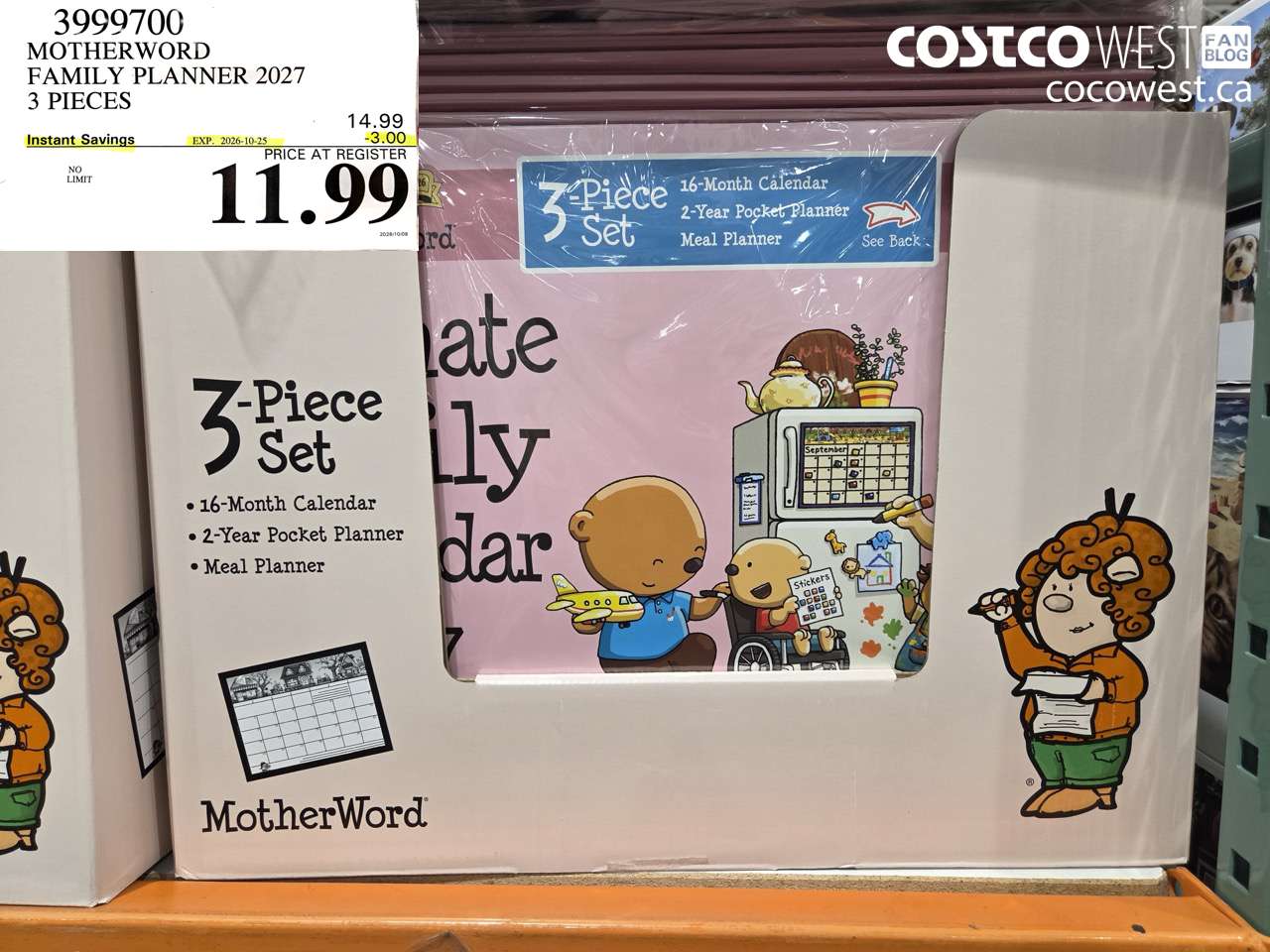 3999700 MOTHERWORD FAMILY PLANNER 2027 3 PIECES ($3.00 INSTANT SAVINGS EXPIRES ON 2026-10-25) $11.99