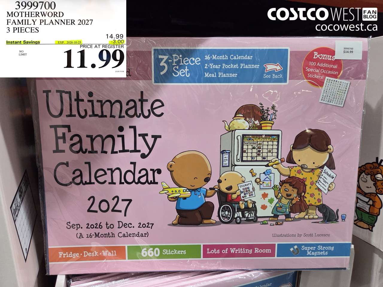 3999700 MOTHERWORD FAMILY PLANNER 2027 3 PIECES ($3.00 INSTANT SAVINGS EXPIRES ON 2026-10-25) $11.99