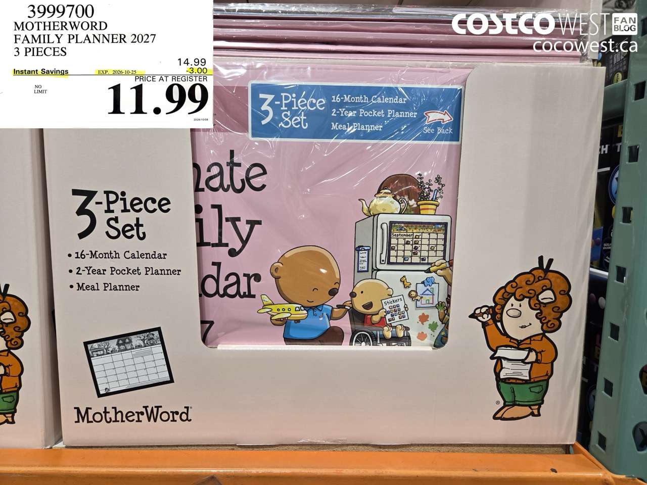 3999700 MOTHERWORD FAMILY PLANNER 2027 3 PIECES ($3.00 INSTANT SAVINGS EXPIRES ON 2026-10-25) $11.99