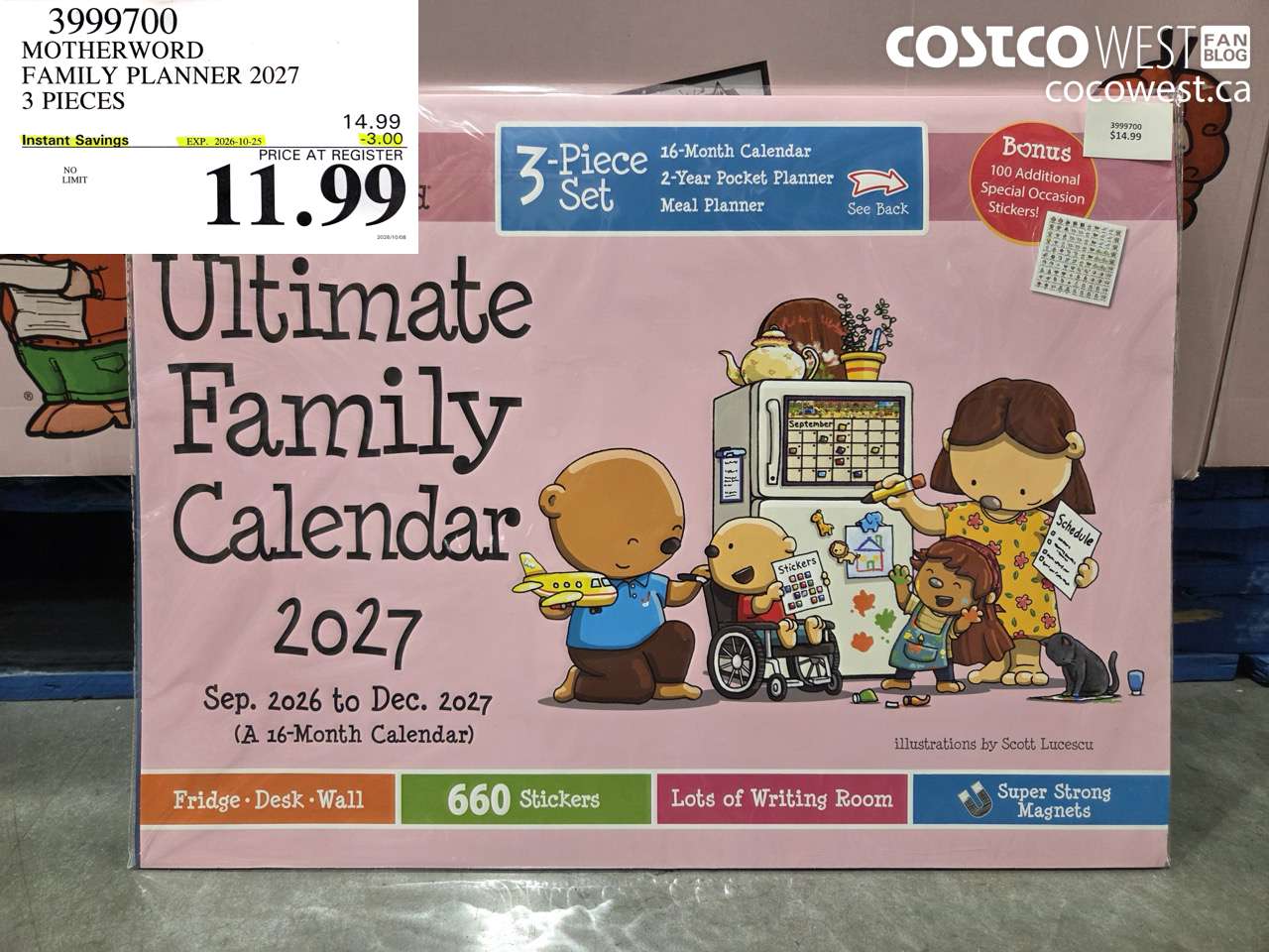 3999700 MOTHERWORD FAMILY PLANNER 2027 3 PIECES ($3.00 INSTANT SAVINGS EXPIRES ON 2026-10-25) $11.99