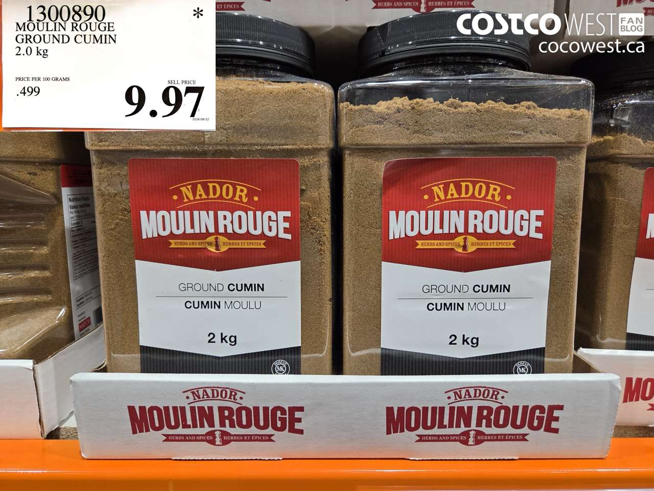 1300890 MOULIN ROUGE GROUND CUMIN 2.0 KG $9.97
