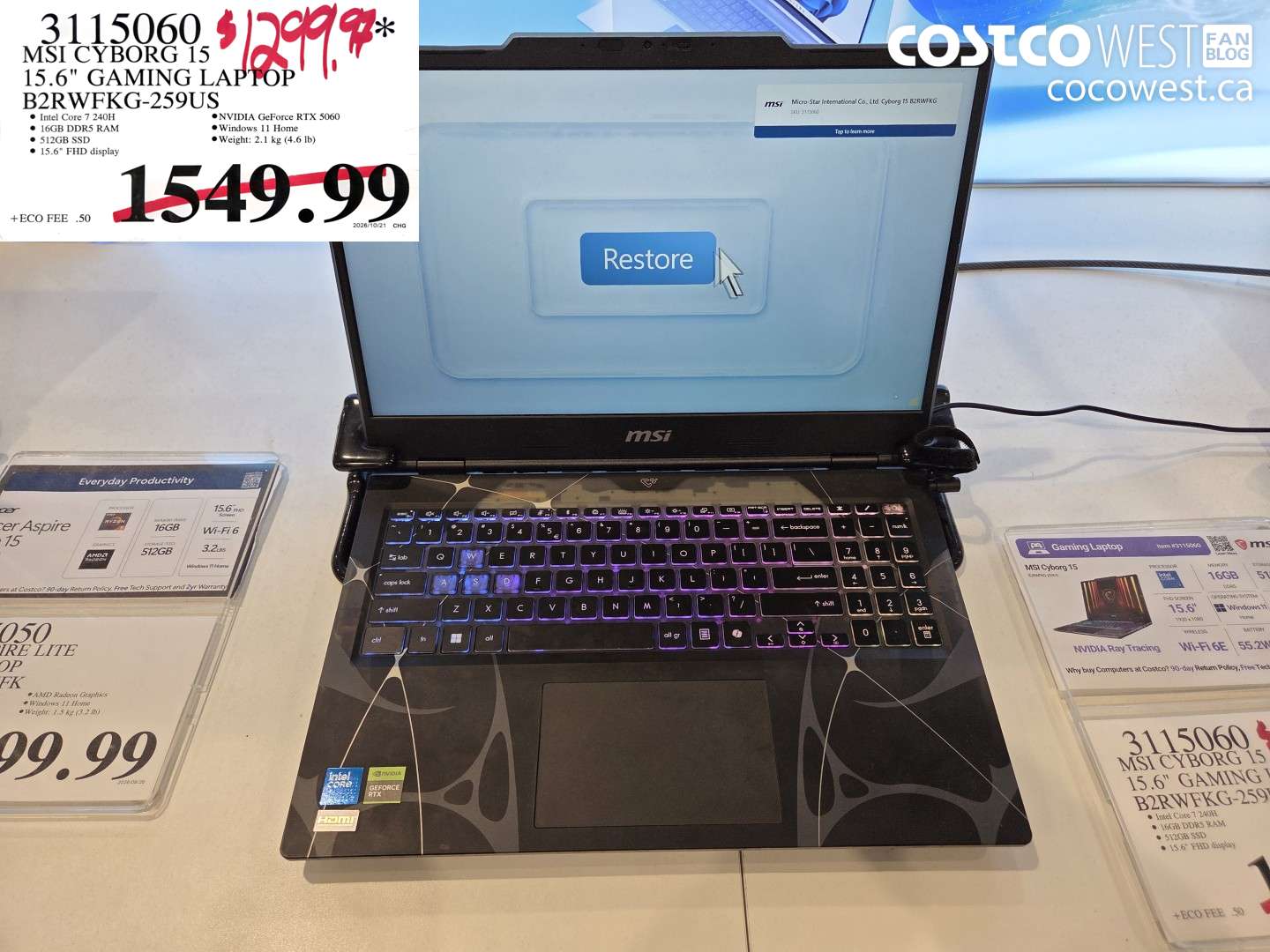 3115060 MSI CYBORG 15 15.6
