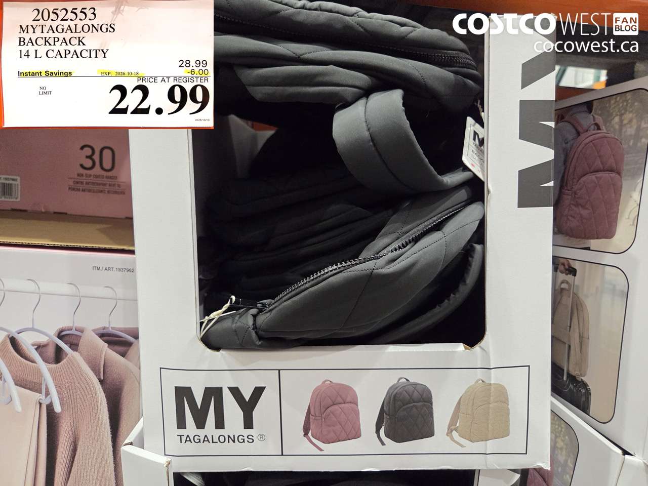 2052553 MYTAGALONGS BACKPACK 14 L CAPACITY ($6.00 INSTANT SAVINGS EXPIRES ON 2026-10-18) $22.99