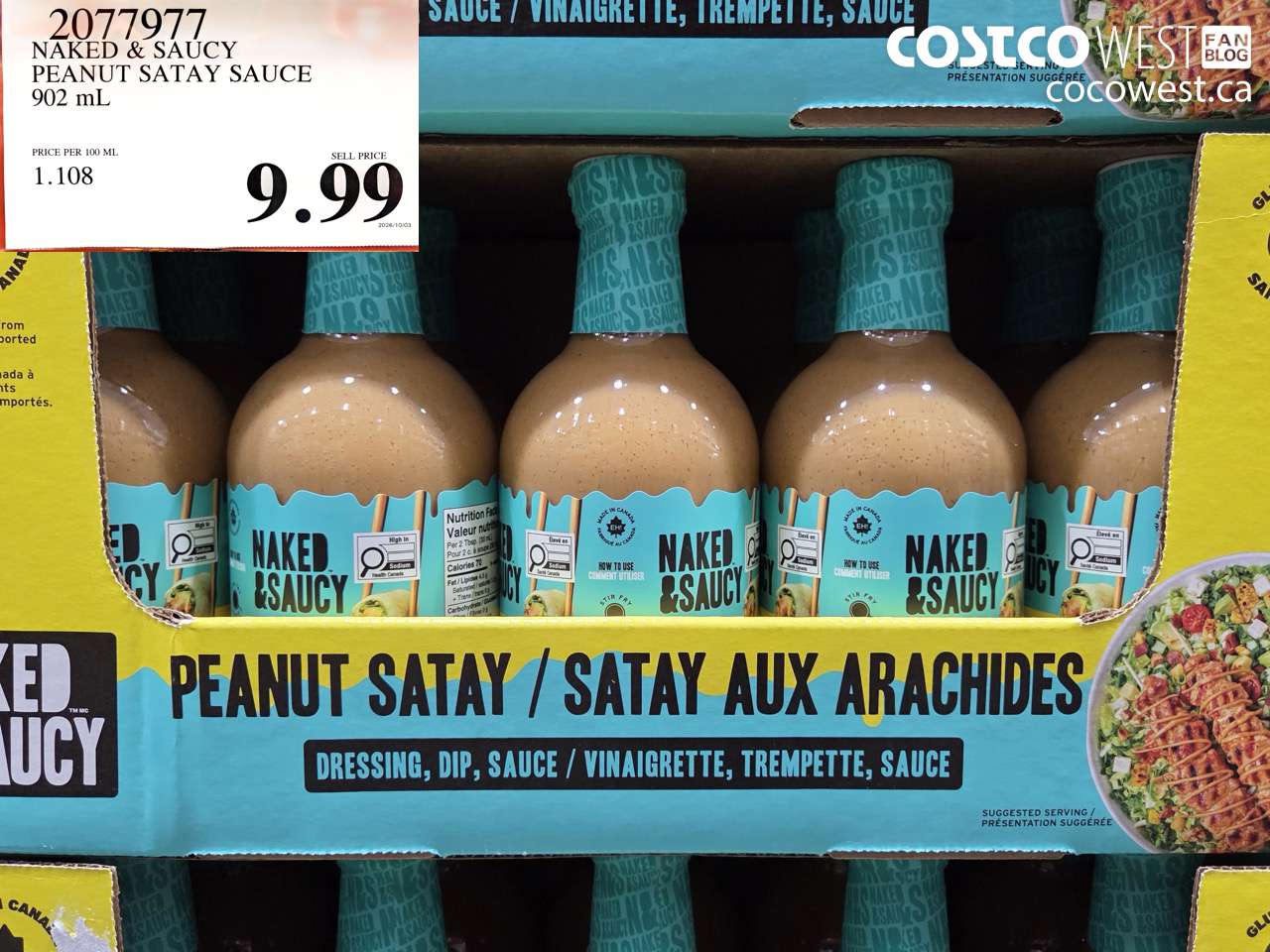 2077977 NAKED & SAUCY PEANUT SATAY SAUCE 902 ML $9.99