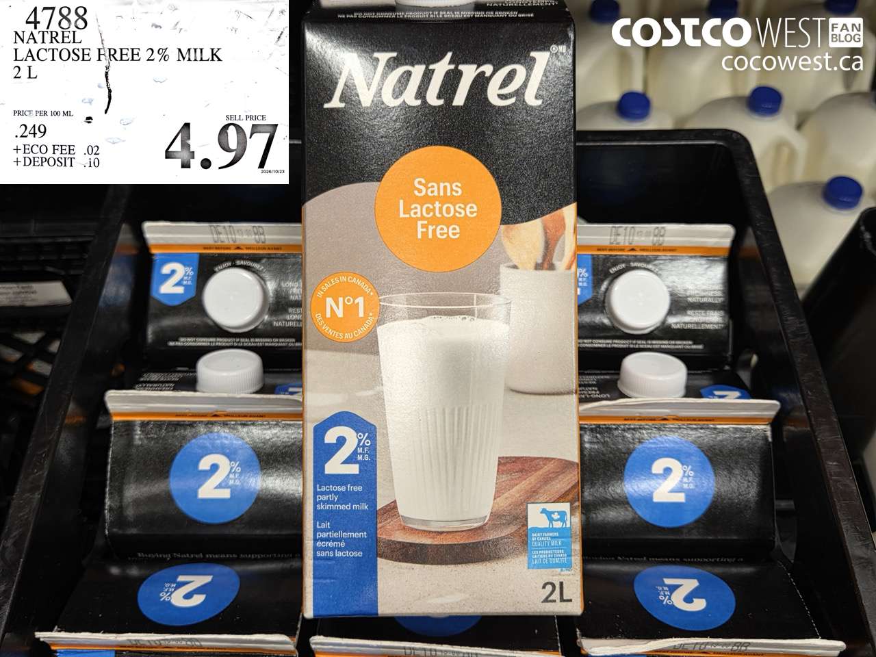 4788 NATREL LACTOSE FREE 2% MILK 2 L $4.97