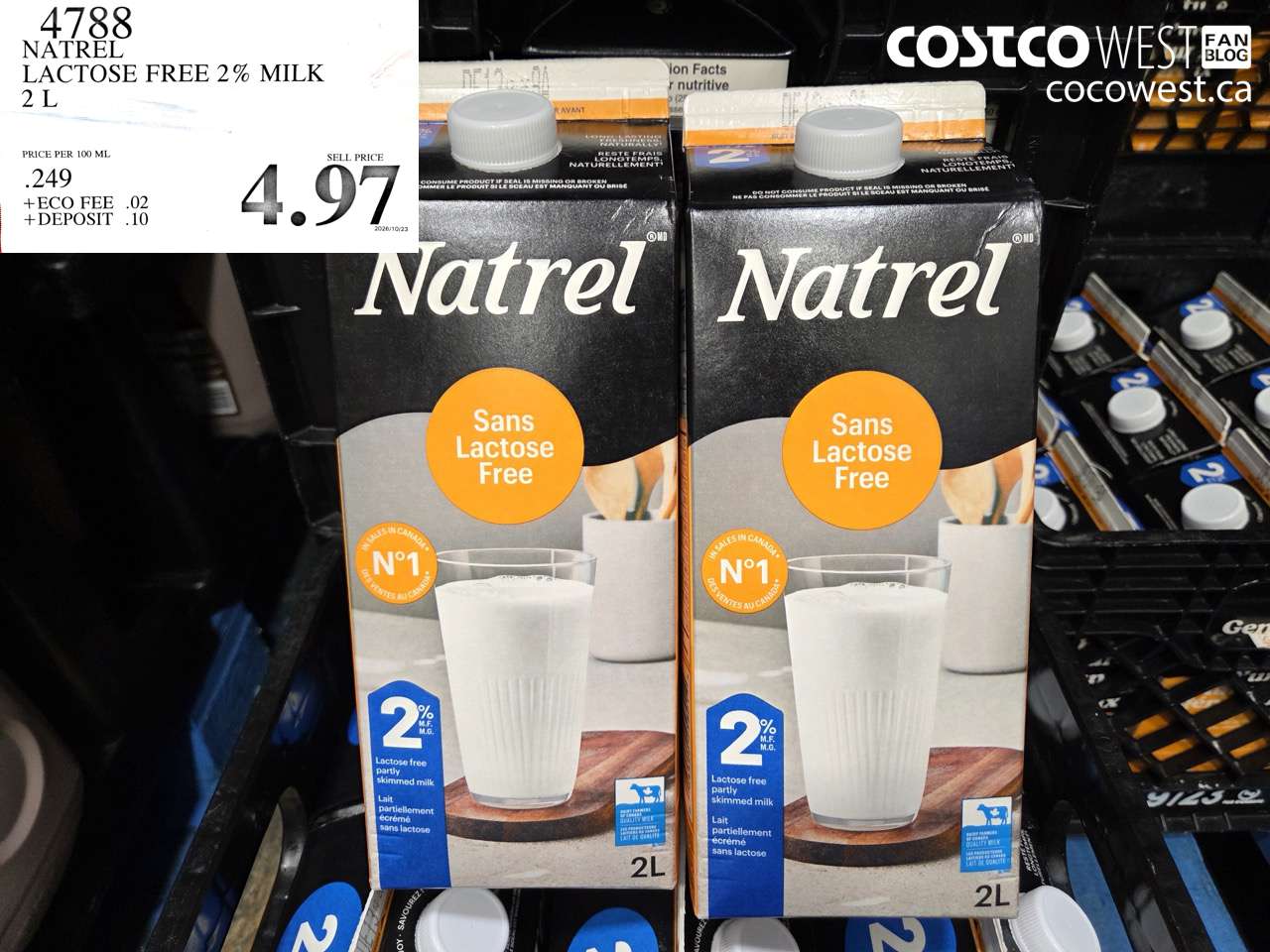 4788 NATREL LACTOSE FREE 2% MILK 2 L $4.97