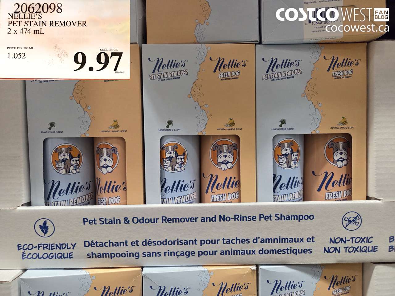 2062098 NELLIE'S PET STAIN REMOVER 2 X 474 ML $9.97
