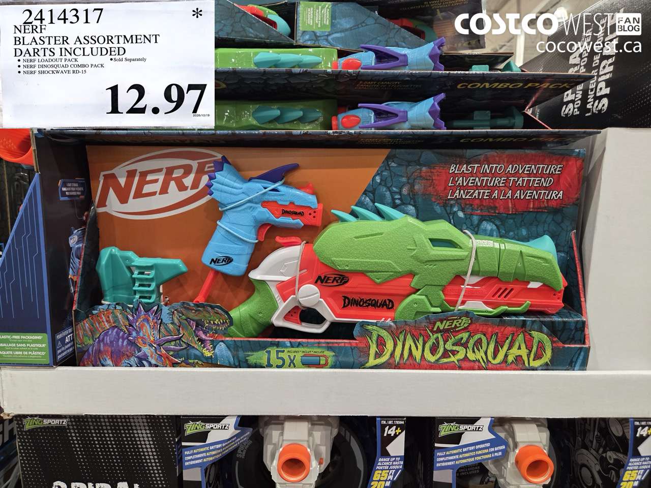 2414317 NERF BLASTER ASSORTMENT DARTS INCLUDED $12.97