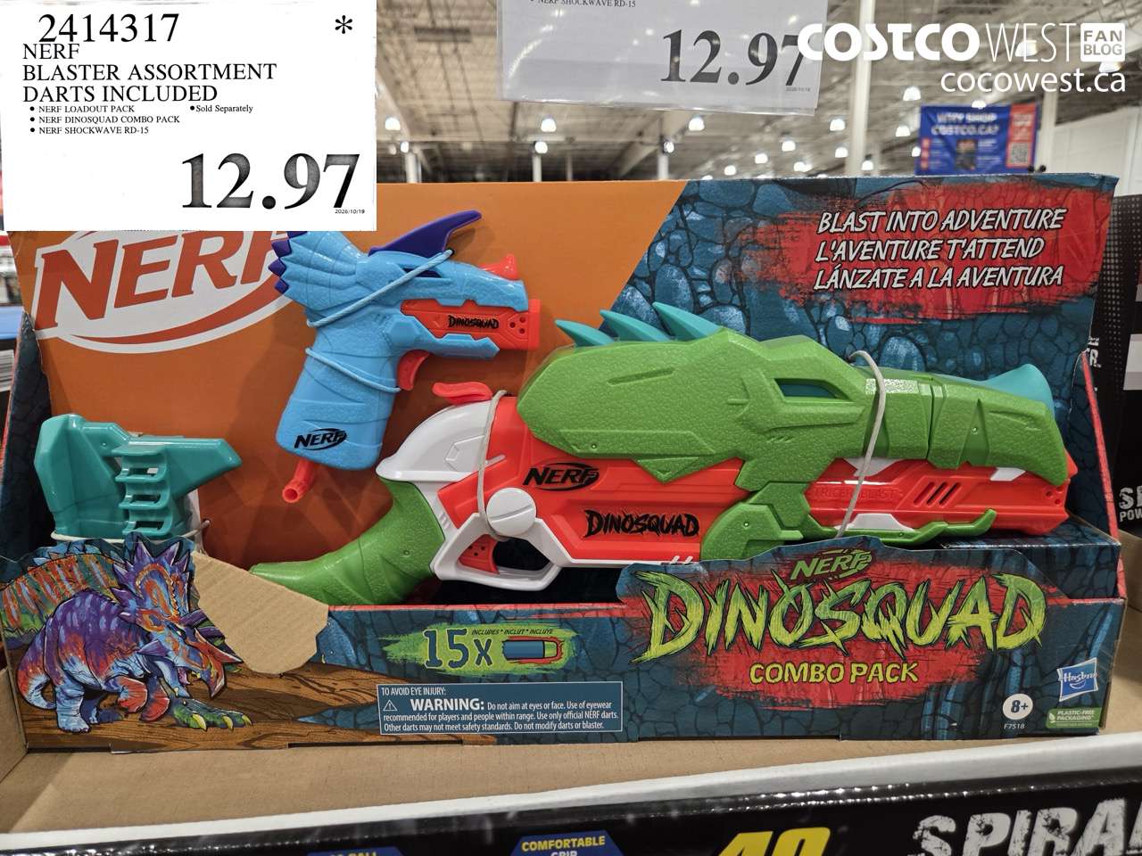 2414317 NERF BLASTER ASSORTMENT DARTS INCLUDED $12.97