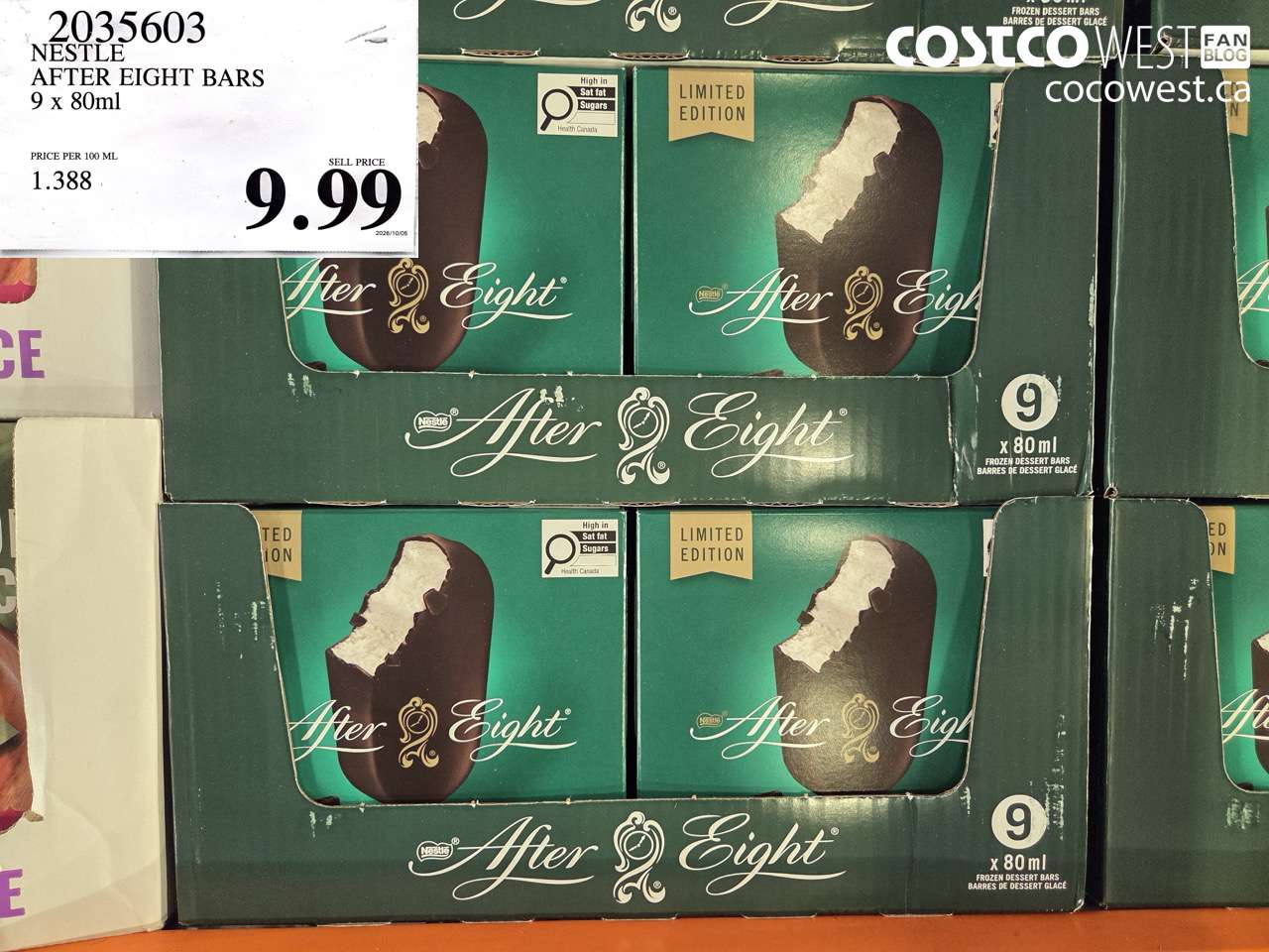 2035603 NESTLE AFTER EIGHT BARS 9 X 80ML $9.99