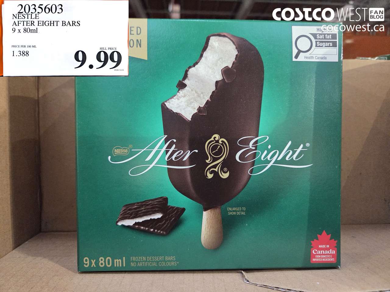 2035603 NESTLE AFTER EIGHT BARS 9 X 80ML $9.99