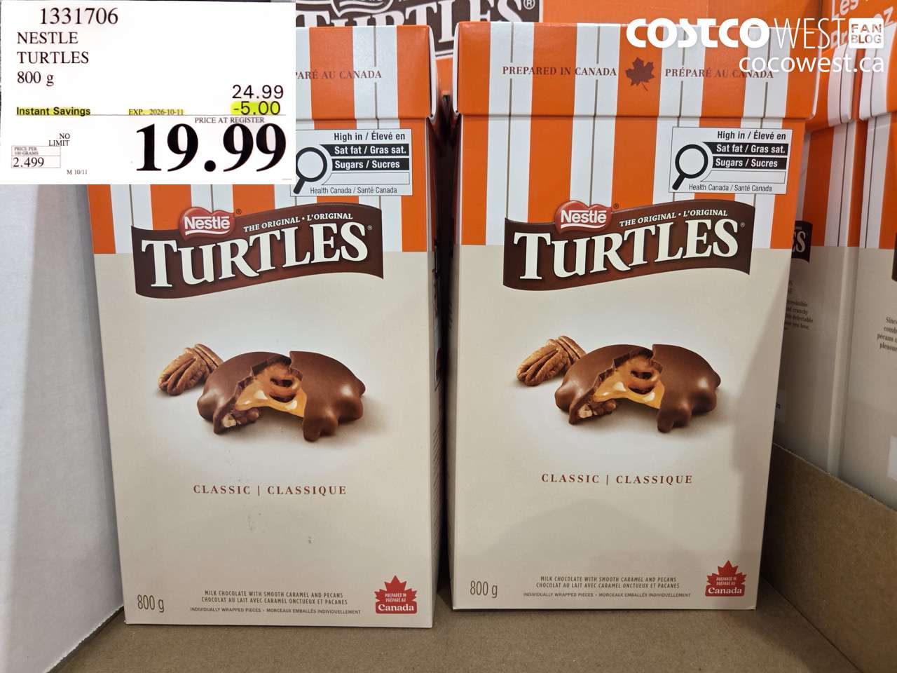 1331706 NESTLE TURTLES 800 G ($5.00 INSTANT SAVINGS EXPIRES ON 2026-10-11) $19.99