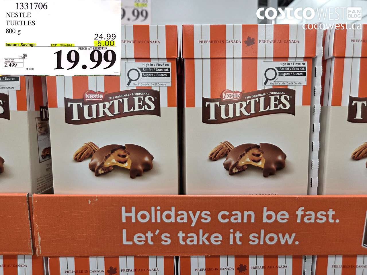 1331706 NESTLE TURTLES 800 G ($5.00 INSTANT SAVINGS EXPIRES ON 2026-10-11) $19.99