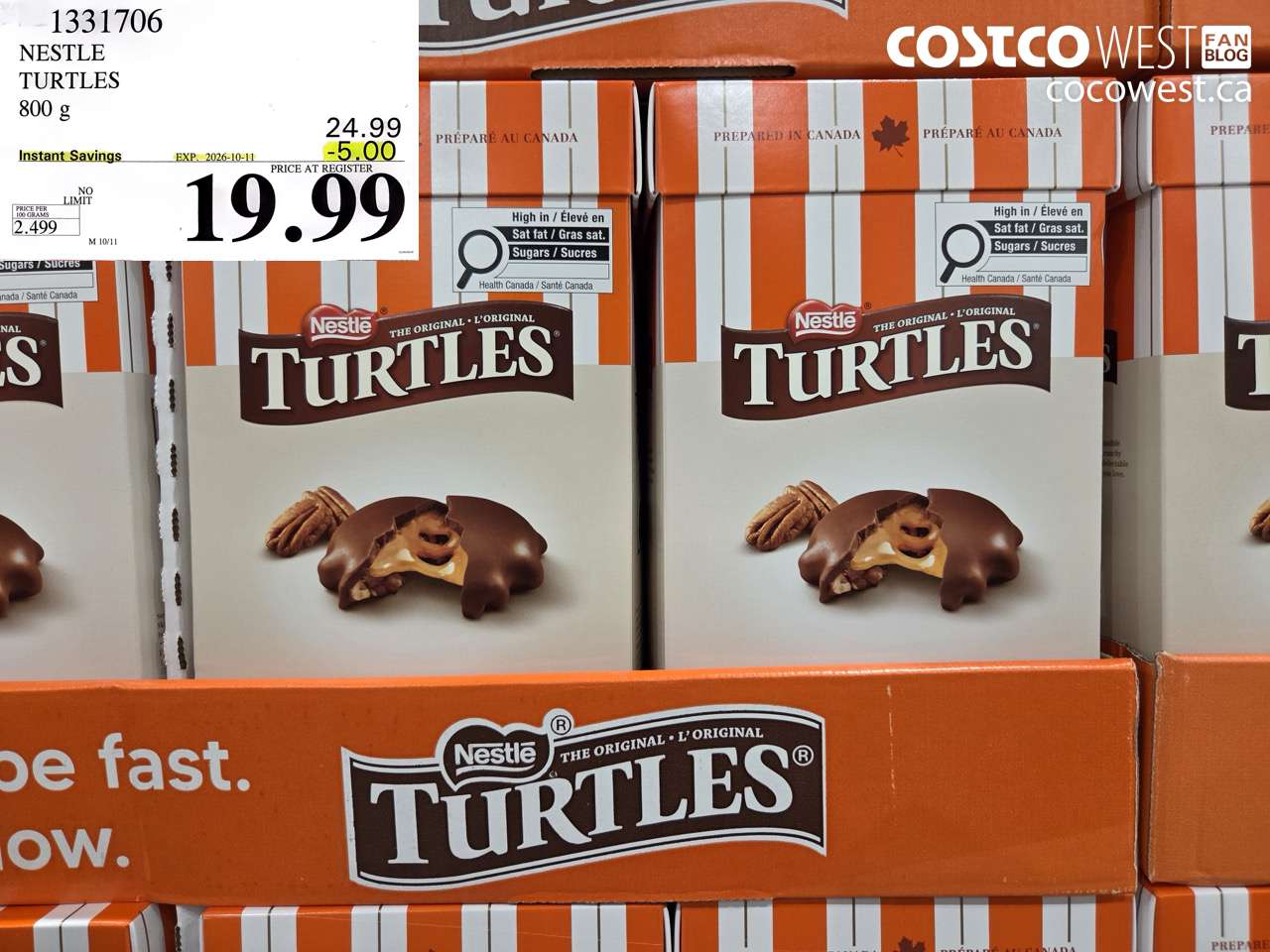 1331706 NESTLE TURTLES 800 G ($5.00 INSTANT SAVINGS EXPIRES ON 2026-10-11) $19.99