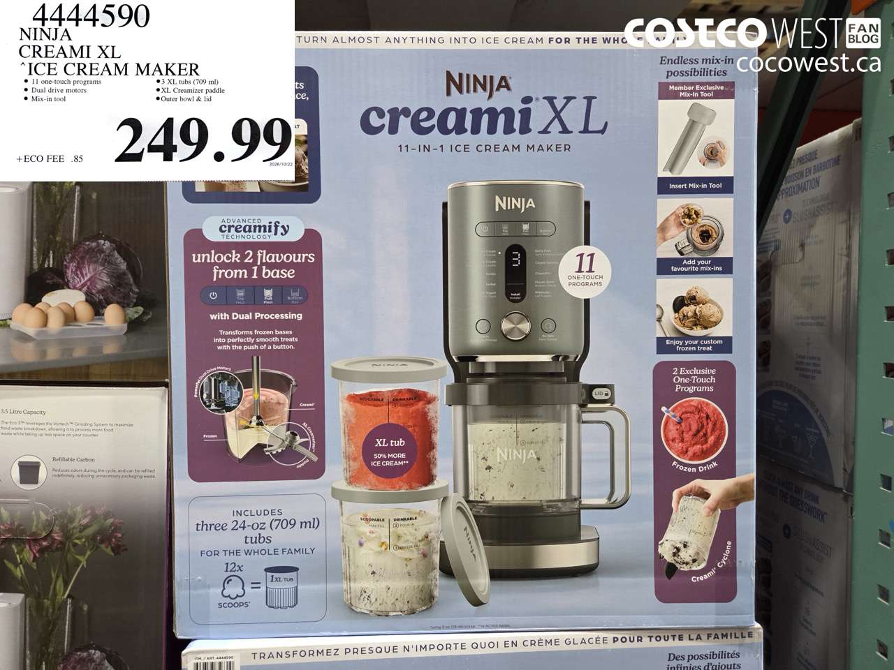 4444590 NINJA CREAMI XL ICE CREAM MAKER $249.99