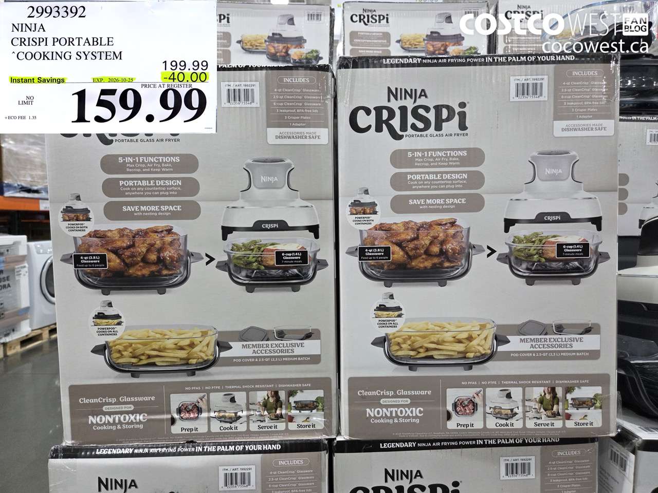 2993392 NINJA CRISPI PORTABLE COOKING SYSTEM ($40.00 INSTANT SAVINGS EXPIRES ON 2026-10-25) $159.99