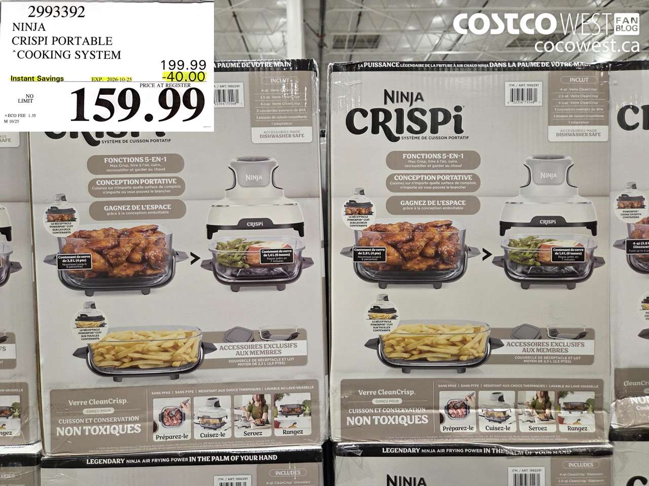 2993392 NINJA CRISPI PORTABLE COOKING SYSTEM ($40.00 INSTANT SAVINGS EXPIRES ON 2026-10-25) $159.99