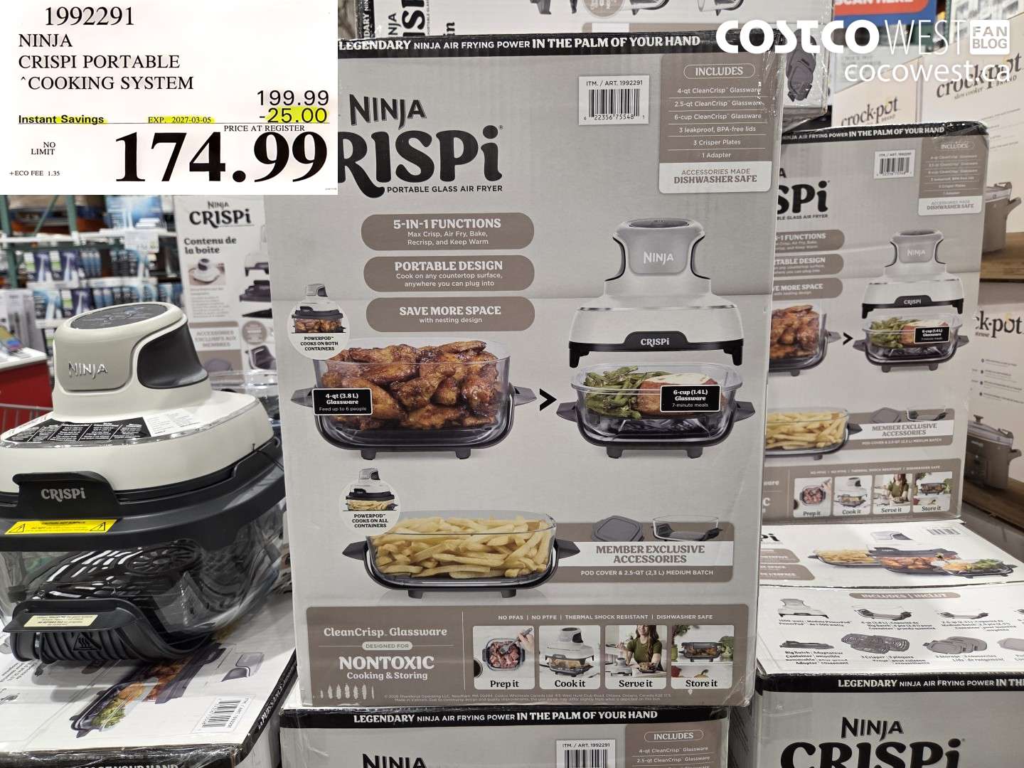 1992291 NINJA CRISPI PORTABLE COOKING SYSTEM ($25.00 INSTANT SAVINGS EXPIRES ON 2027-03-05) $174.99
