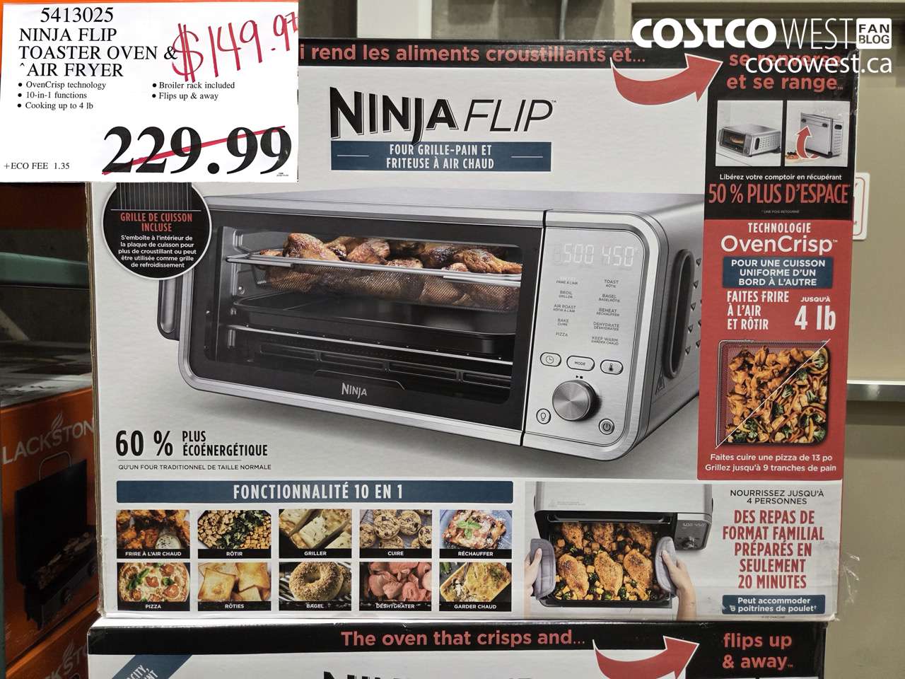 5413025 NINJA FLIP TOASTER OVEN & AIR FRYER $149.97