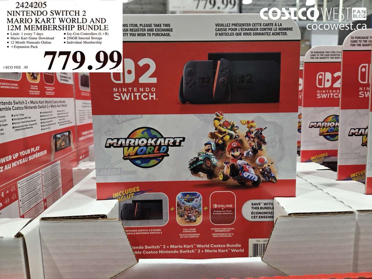 2424205 NINTENDO SWITCH 2 MARIO KART WORLD AND 12M MEMBERSHIP BUNDLE $779.99