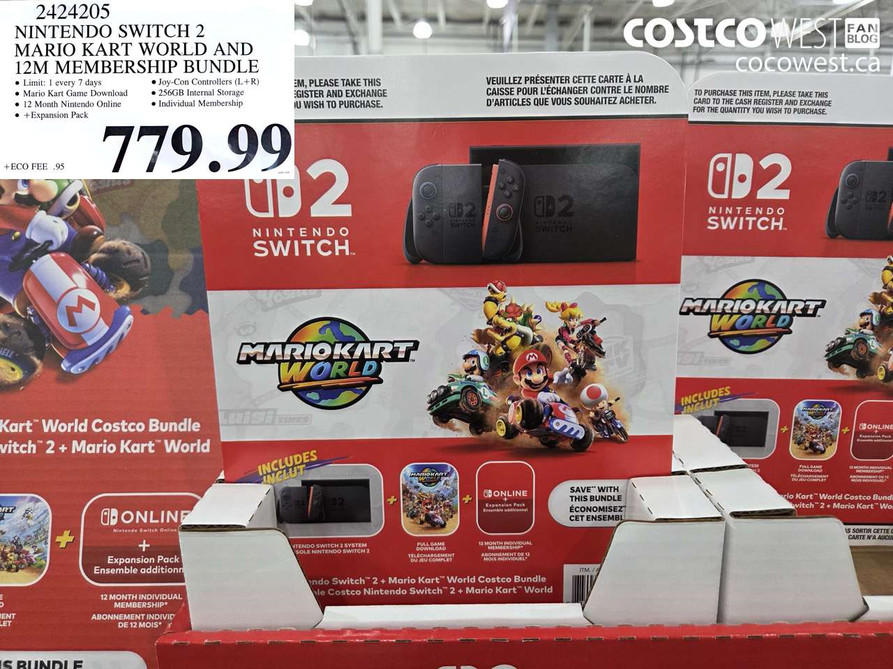 2424205 NINTENDO SWITCH 2 MARIO KART WORLD AND 12M MEMBERSHIP BUNDLE $779.99