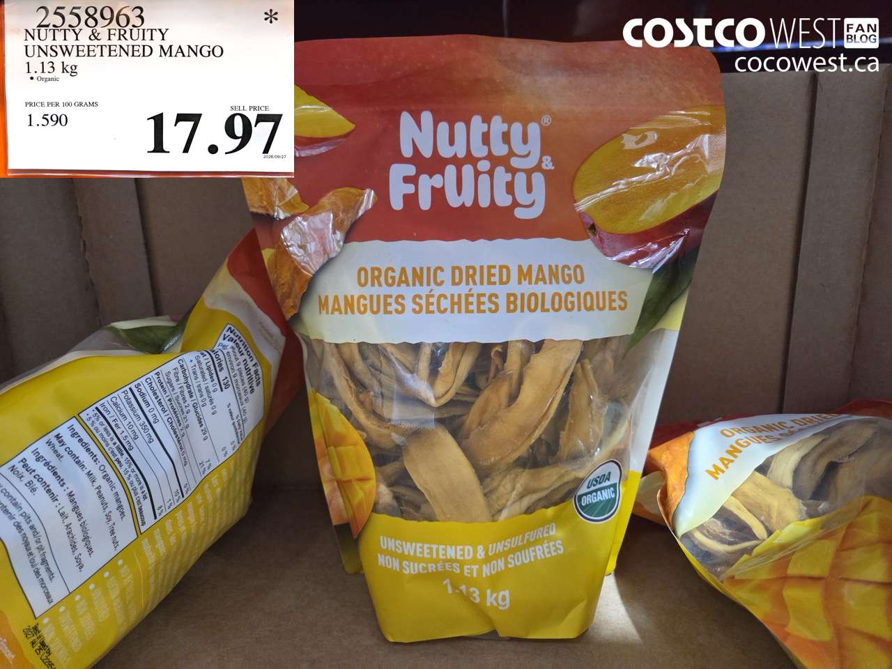 2558963 NUTTY & FRUITY UNSWEETENED MANGO 1.13 KG $17.97