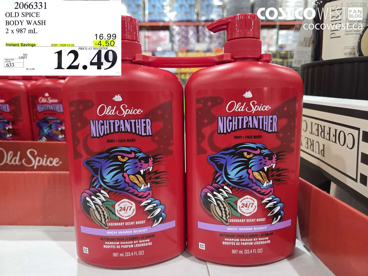 2066331 OLD SPICE BODY WASH 2 X 987 ML ($4.50 INSTANT SAVINGS EXPIRES ON 2026-11-22) $12.49