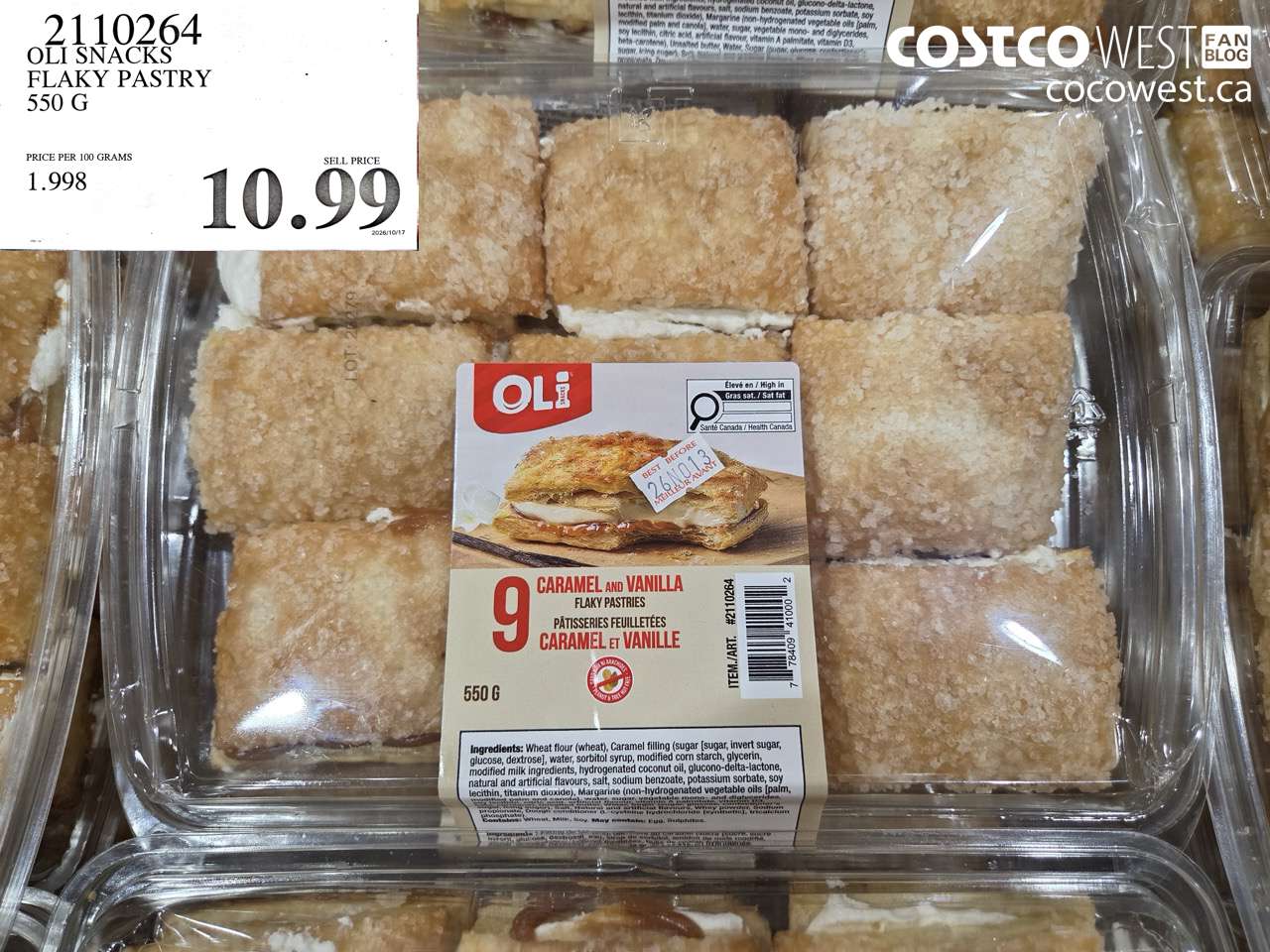 2110264 OLI SNACKS FLAKY PASTRY 550 G $10.99