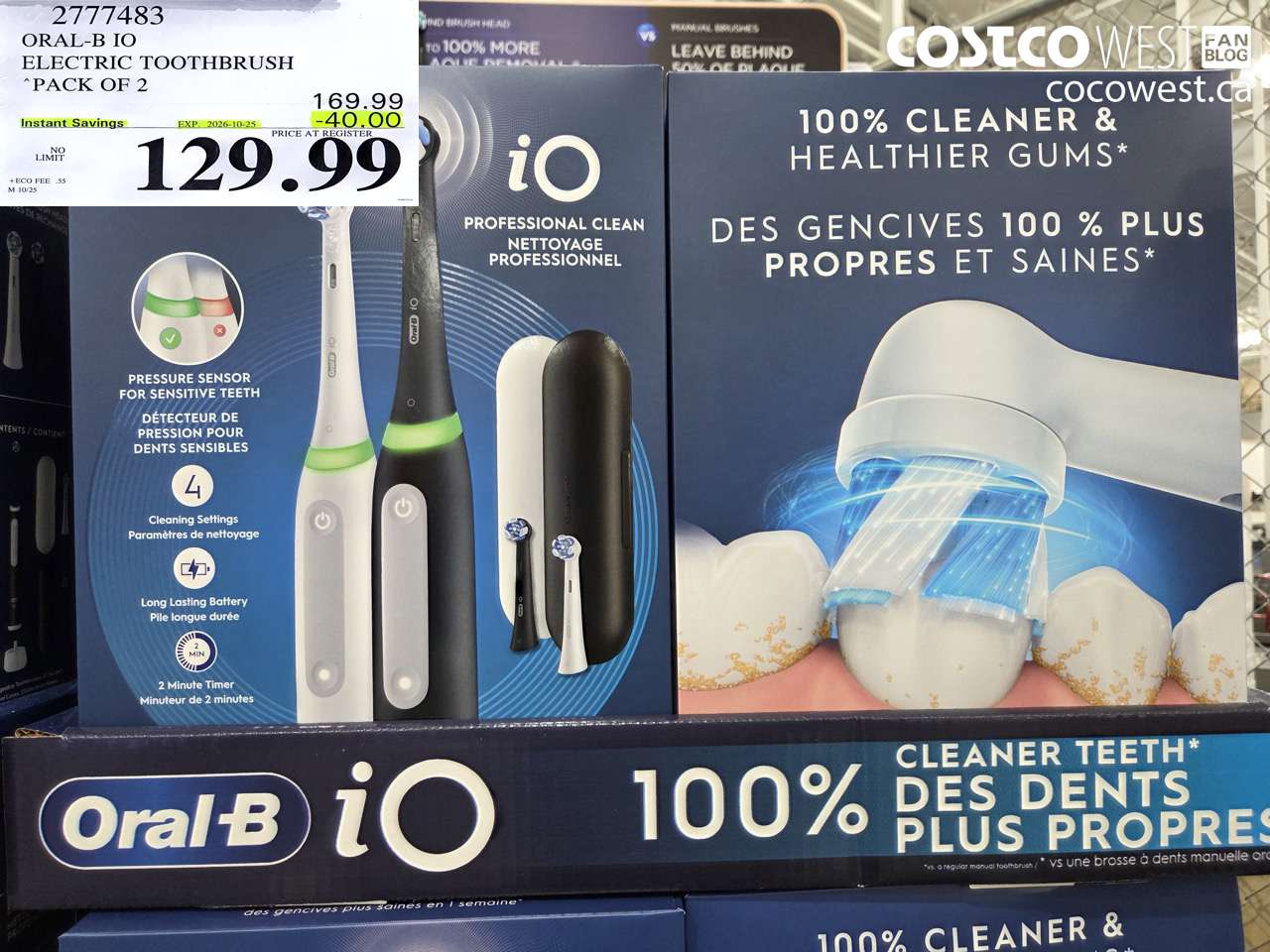 2777483 ORAL-B IO ELECTRIC TOOTHBRUSH PACK OF 2 ($40.00 INSTANT SAVINGS EXPIRES ON 2026-10-25) $129.99