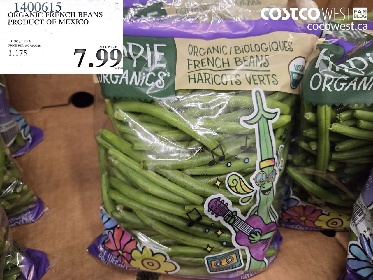 1400615 ORGANIC FRENCH BEANS PRODUCT OF MEXICO $7.99