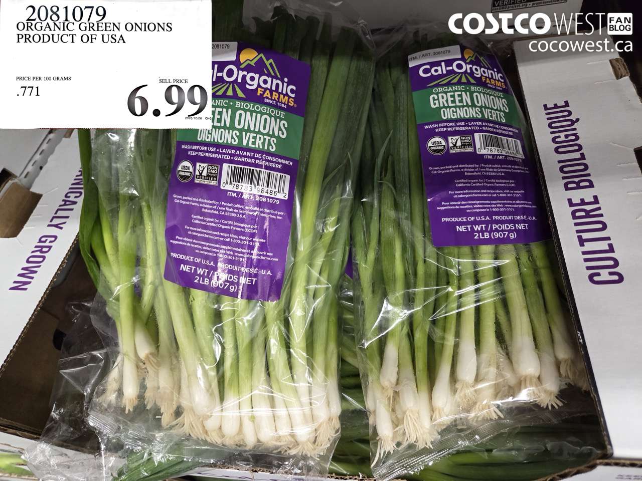 2081079 ORGANIC GREEN ONIONS PRODUCT OF USA $6.99