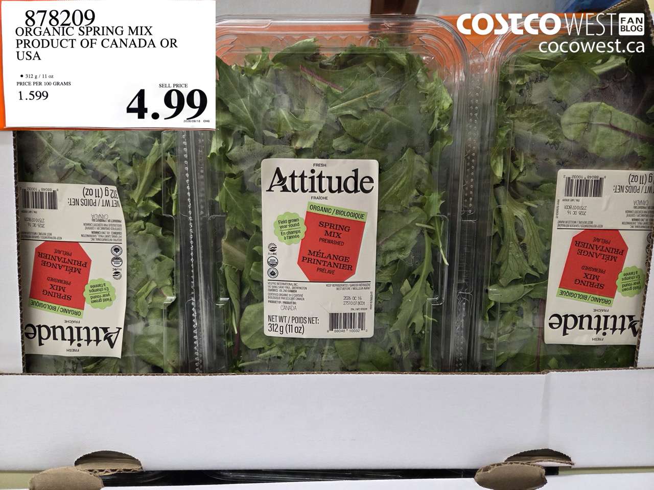 878209 ORGANIC SPRING MIX $4.99