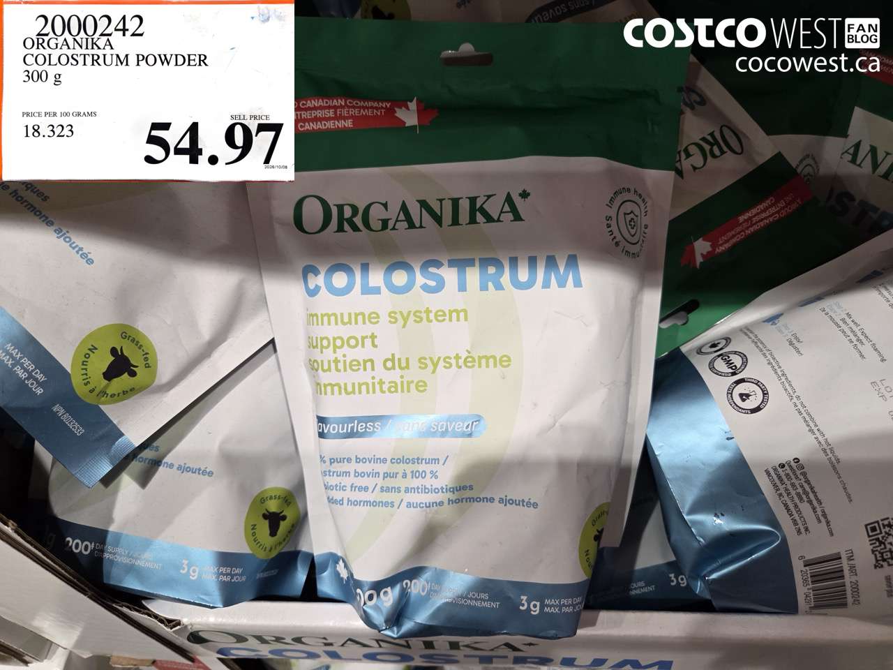 2000242 ORGANIKA COLOSTRUM POWDER 300 G $54.97