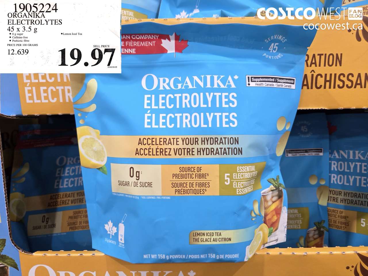 1905224 ORGANIKA ELECTROLYTES 45 X 3.5 G $19.97