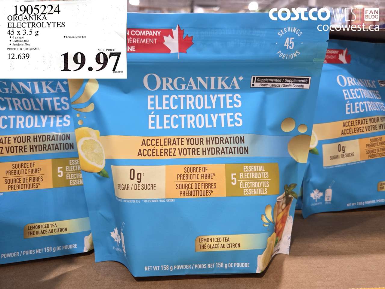 1905224 ORGANIKA ELECTROLYTES 45 X 3.5 G $19.97