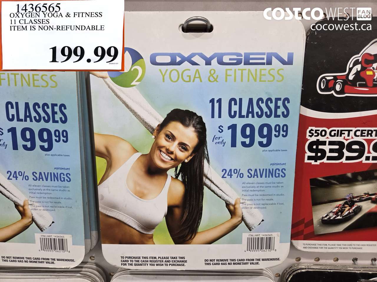 1436565 OXYGEN YOGA & FITNESS 11 CLASSES ITEM IS NON-REFUNDABLE $199.99