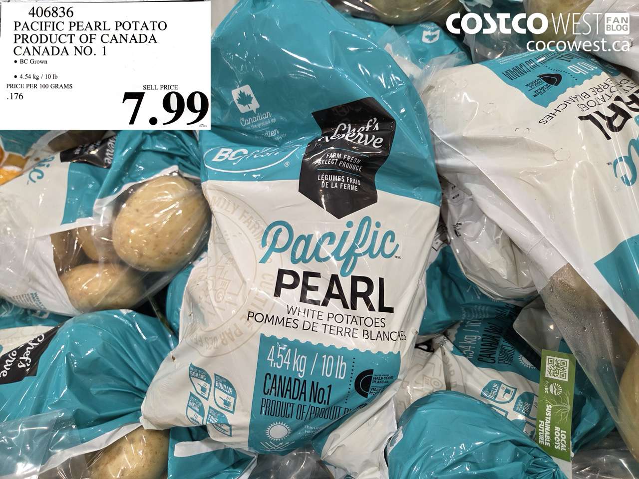 406836 PACIFIC PEARL POTATO PRODUCT OF CANADA CANADA NO. 1 $7.99