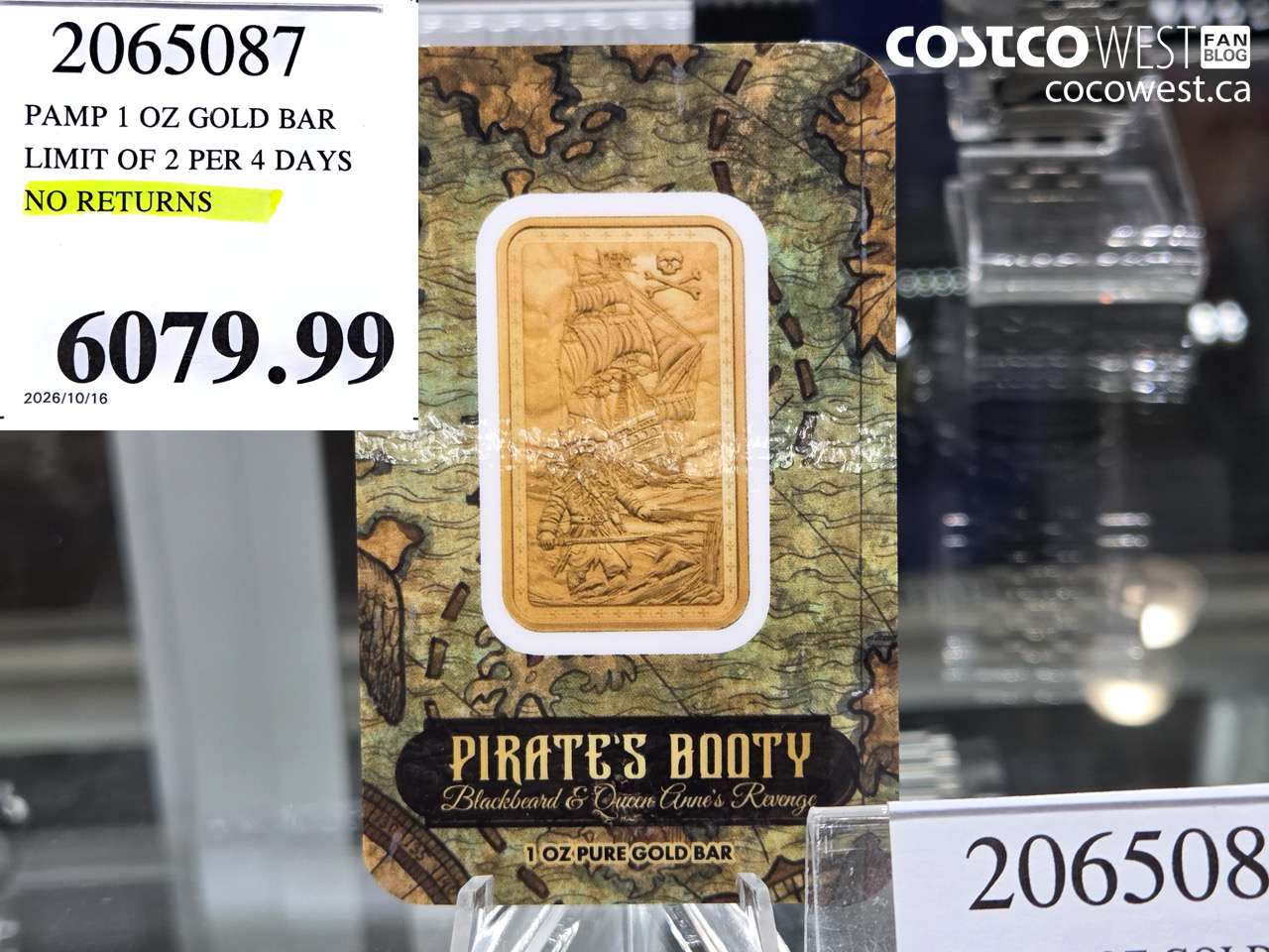 2065087 PAMP 1 OZ GOLD BAR LIMIT OF 2 PER 4 DAYS NO RETURNS $6079.99