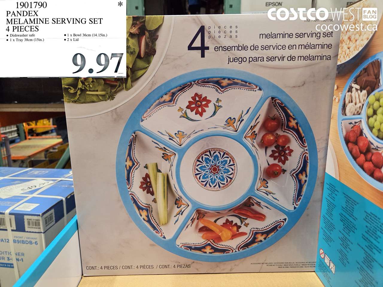 1901790 PANDEX MELAMINE SERVING SET 4 PIECES $9.97