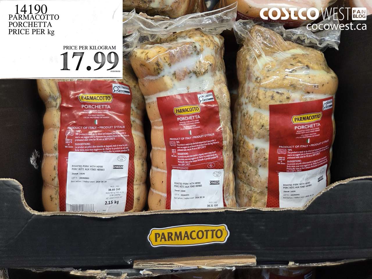 14190 PARMACOTTO PORCHETTA $17.99