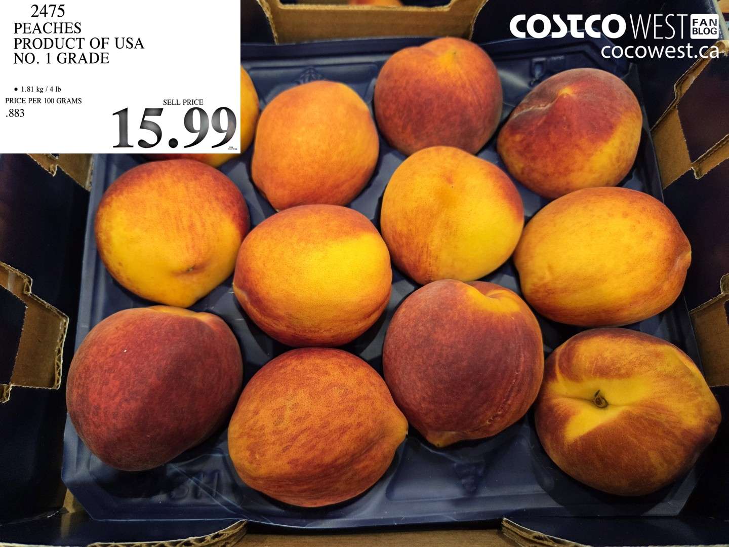 2475 PEACHES PRODUCT OF USA NO. 1 GRADE $15.99