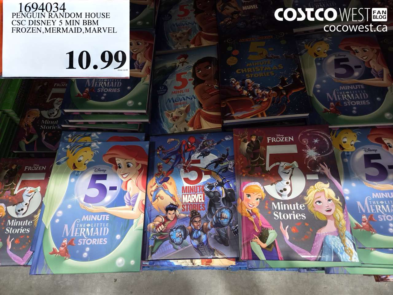 1694034 PENGUIN RANDOM HOUSE CSC DISNEY 5 MIN BBM FROZEN, MERMAID, MARVEL $10.99