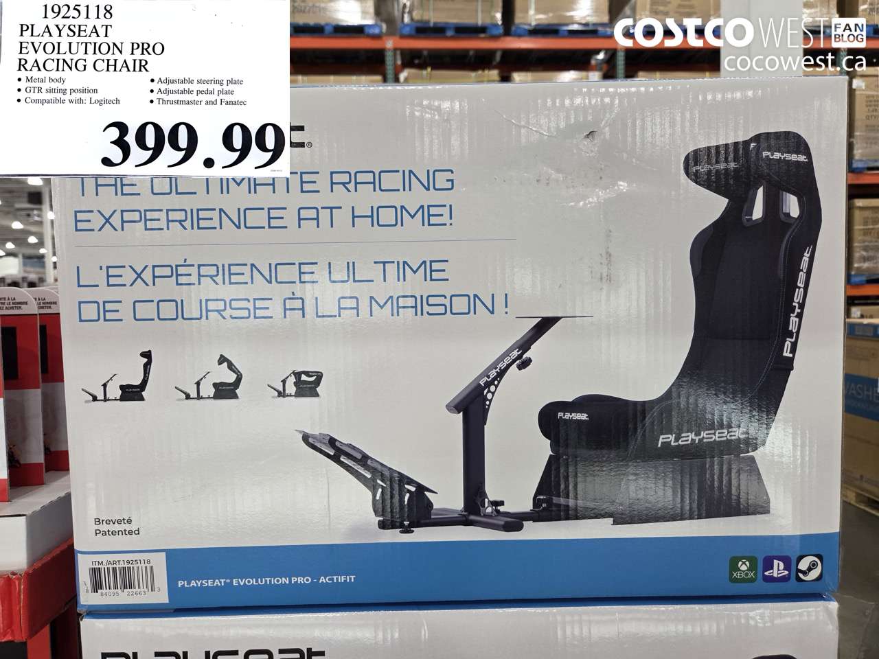1925118 PLAYSEAT EVOLUTION PRO RACING CHAIR $399.99