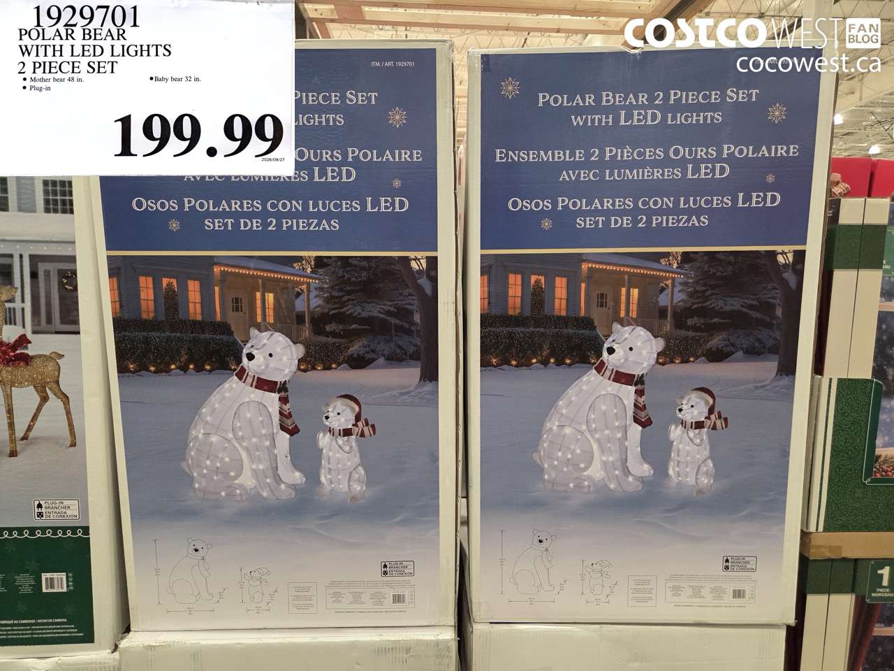 1929701 POLAR BEAR WITH LED LIGHTS 2 PIECE SET $199.99