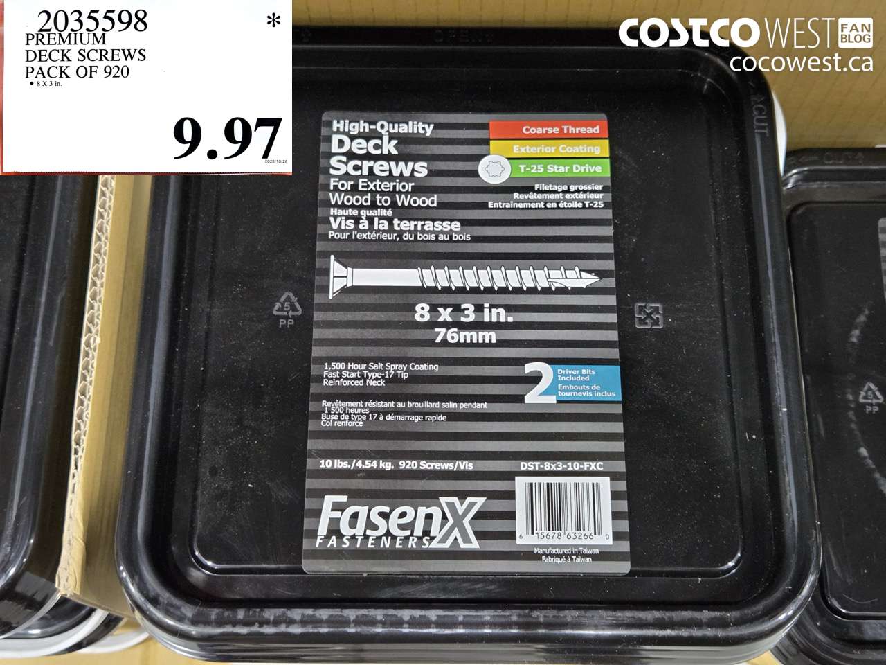 2035598 PREMIUM DECK SCREWS PACK OF 920 $9.97
