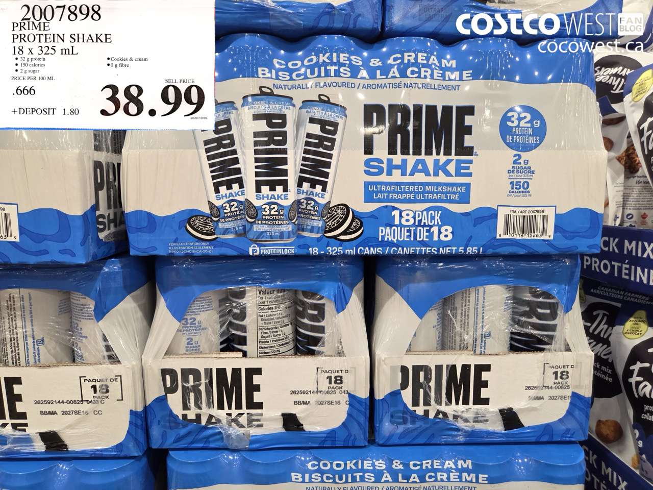 2007898 PRIME PROTEIN SHAKE 18 X 325 ML $38.99