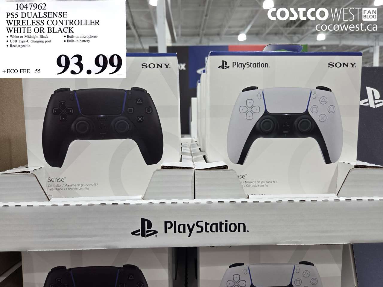 1047962 PS5 DUALSENSE WIRELESS CONTROLLER WHITE OR BLACK $93.99