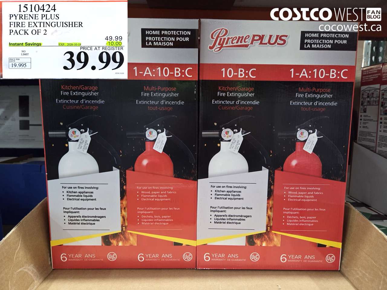1510424 PYRENE PLUS FIRE EXTINGUISHER PACK OF 2 ($10.00 INSTANT SAVINGS EXPIRES ON 2026-10-18) $39.99
