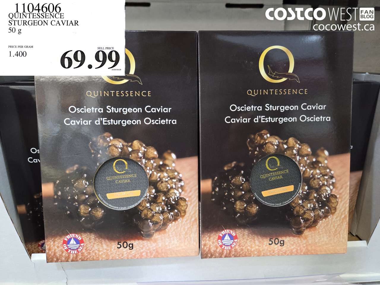 1104606 QUINTESSENCE STURGEON CAVIAR 50 G $69.99